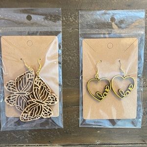 Handmade wood earrings